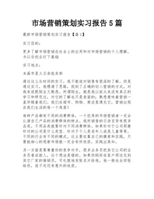 市場營銷策劃與批發服務實踐——實習報告總結報告